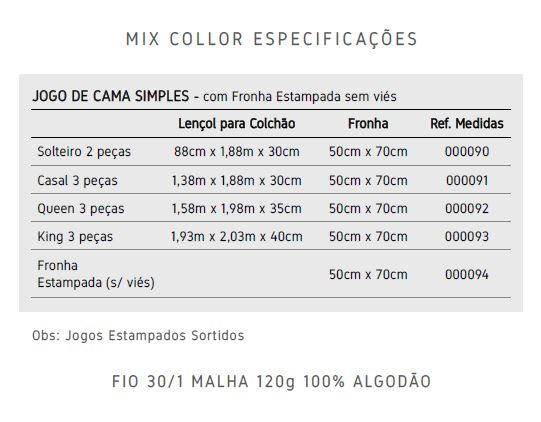 Tabela de Medidas